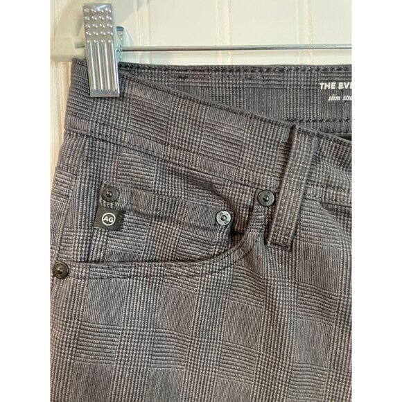 AG Mens The Everett Slim Straight Pants Size 31x32 Gray Plaid Cotton & Elastane - Picture 8 of 16